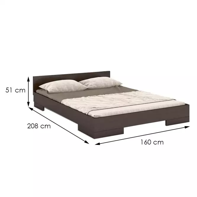 Posteľ drevené  buk Skandica Spectrum Nízka 160x200 Palisander,3