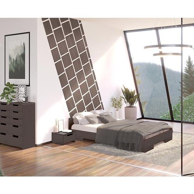 Posteľ drevené  buk Skandica Spectrum Nízka 160x200 Palisander