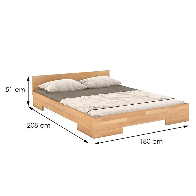Posteľ drevené  buk Skandica Spectrum Nízka 180x200 prírodná