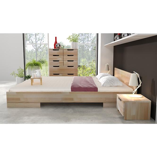 Posteľ drevené  buk Skandica Spectrum Nízka 180x200 prírodná