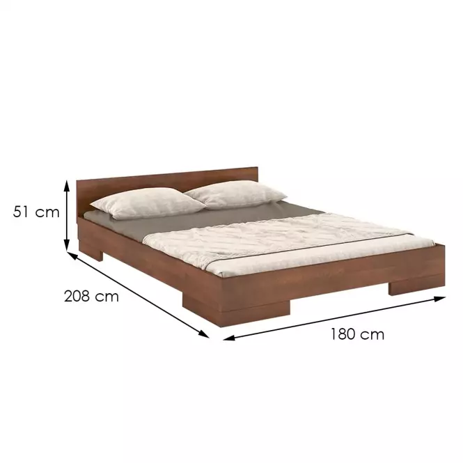 Posteľ drevené  buk Skandica Spectrum Nízka 180x200 orech,3