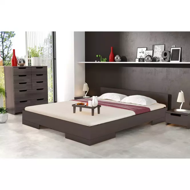 Posteľ drevené  buk Skandica Spectrum Nízka 200x200 Palisander,4