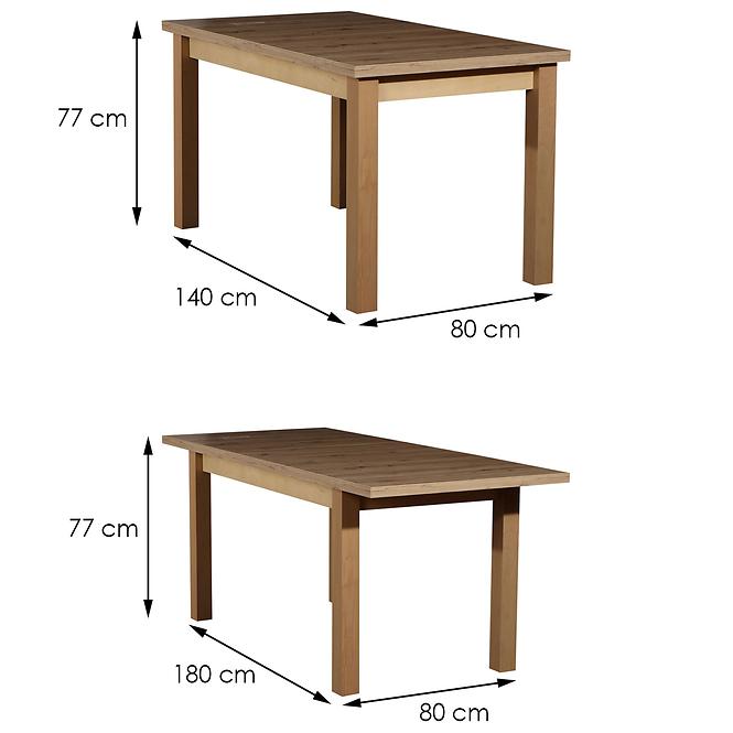 Rozkladací stôl ST28 140/180x80cm dub artisan