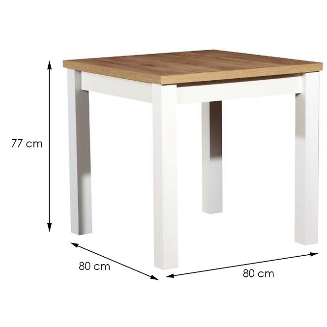 Jedálenský stôl ST44 80x80 dub wotan / biely