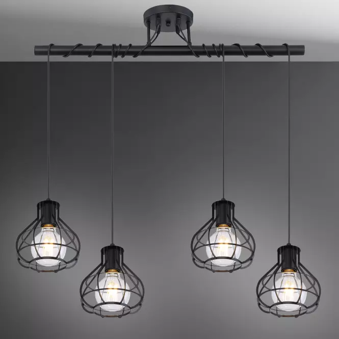 Luster 15388-4D Čierna LW4