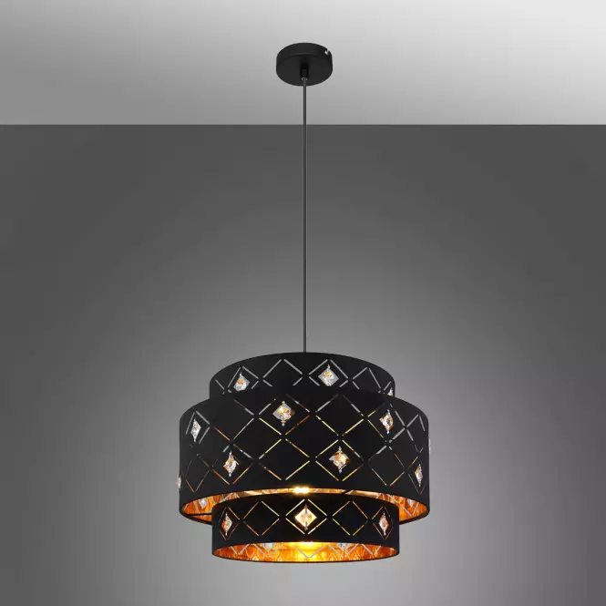 Luster 15448H1 Čierno-zlatá LW1