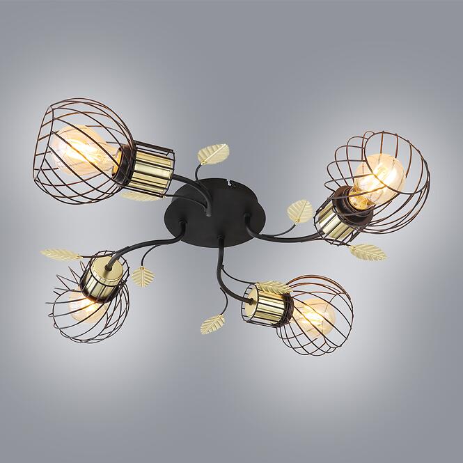 Stropné svietidlo 54113-4D Čierno-zlatá LW4