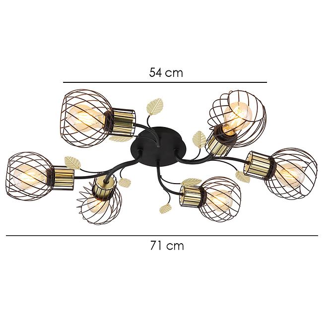 Luster 54113-6D Čierno-zlatá LW6