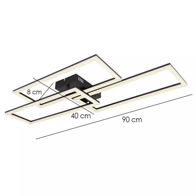 Luster LED 67247-58 Čierna + diaľkové ovládanie,4