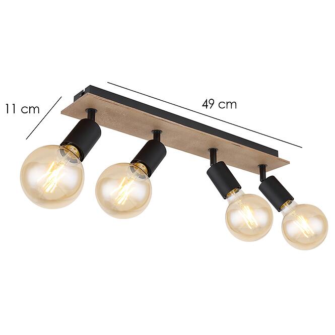 Stropné svietidlo 54008-4NH čierno-hnedé LS4,2