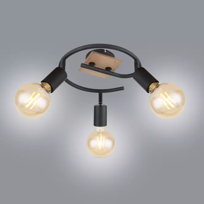 Luster 54008-3H Čierna a hnedá LS3