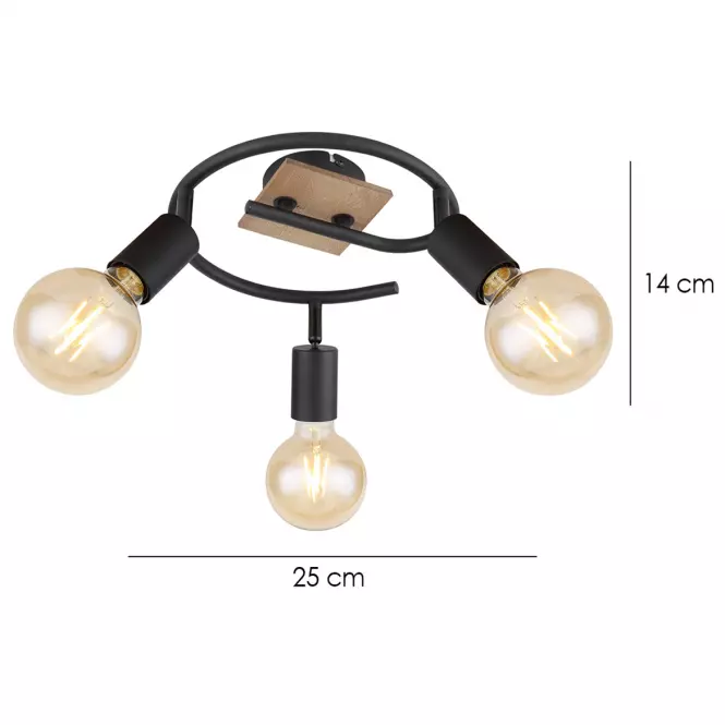 Luster 54008-3H Čierna a hnedá LS3