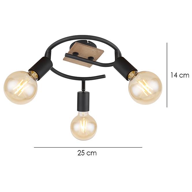 Luster 54008-3H Čierna a hnedá LS3