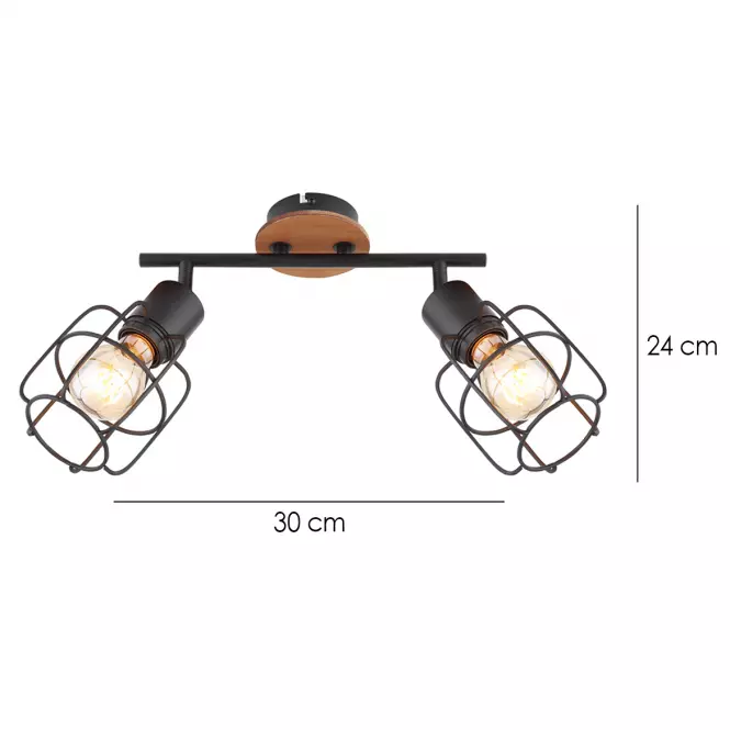 Luster 54037-2 Čierna a hnedá LS2