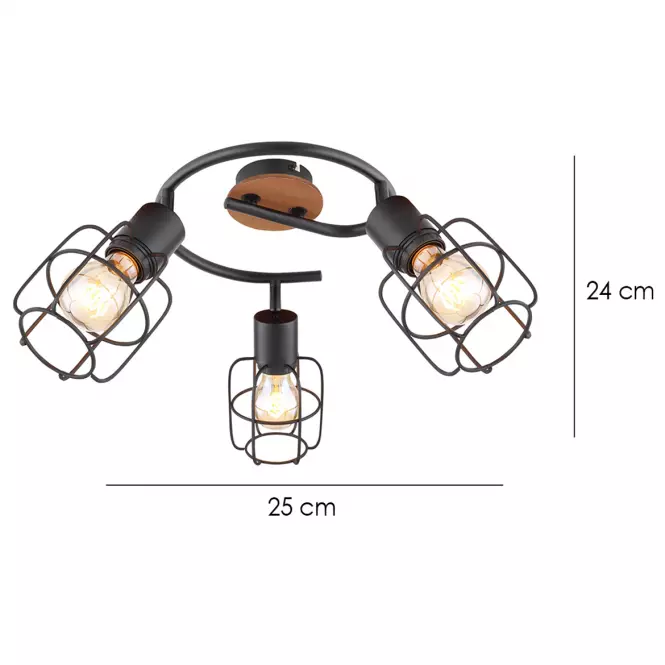 Luster 54037-3 Čierna a hnedá LS3,2