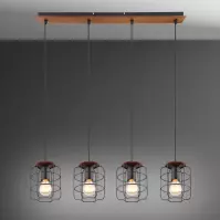 Luster 54037-4H Čierna a hnedá LW4