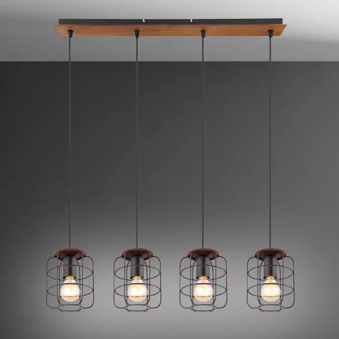 Luster 54037-4H Čierna a hnedá LW4