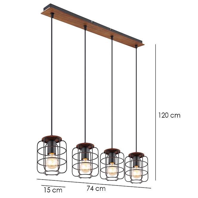 Luster 54037-4H Čierna a hnedá LW4