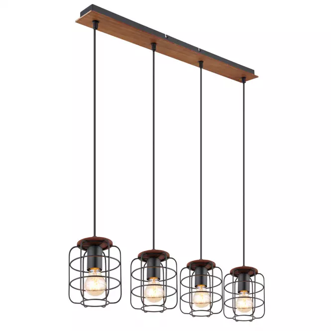 Luster 54037-4H Čierna a hnedá LW4