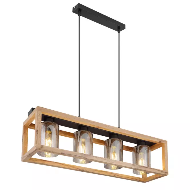 Luster 15497-4H Čierna a hnedá LW4