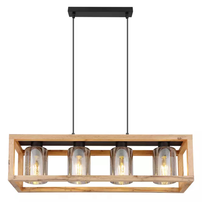 Luster 15497-4H Čierna a hnedá LW4