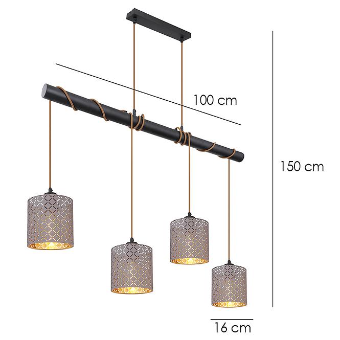 Luster 15584-4H1 Sivo-zlatá LW4
