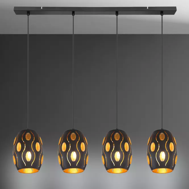 Luster 24006S-4H Čierna a zlatá LW4