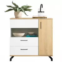 Komoda Madison Md11 Biely Lux/Dub sušienkový