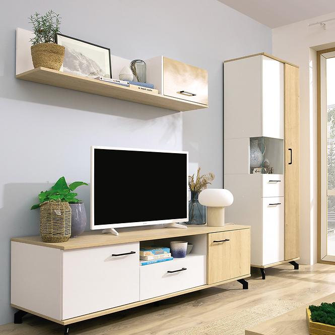 Regál Madison Md6 biely lux/sušienkový dub,5