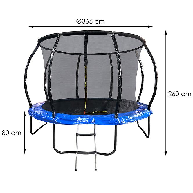 Trampolína PREMIUM s rebríkom 366cm modrý