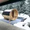Exteriérová sudová sauna s terasou 2,4 m + pec Sentiotec 100 9 kW,6