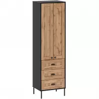 Skriňa HENRY H 2D3S dub wotan/čierna