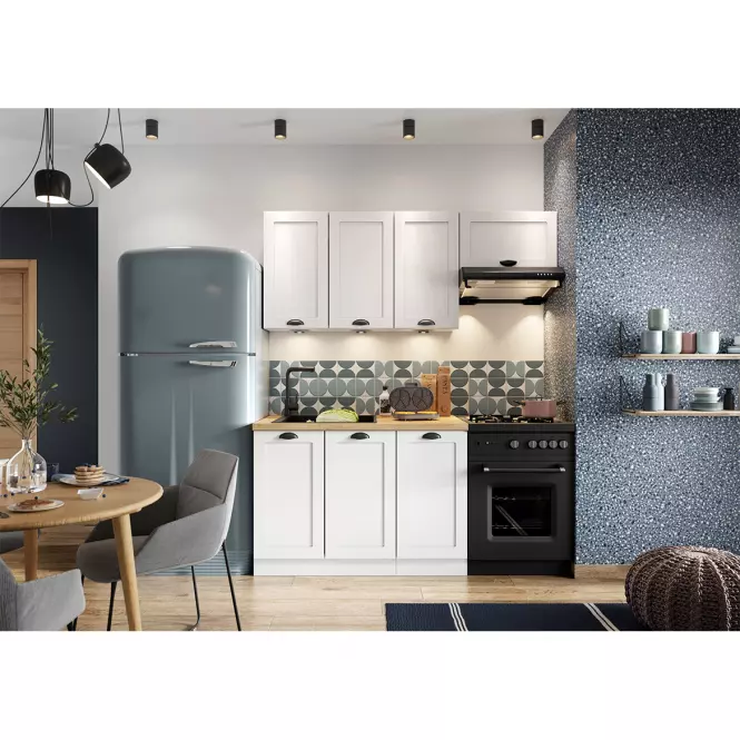 Kuchynská skrinka Adele D60pk Mv 2133 Pl Biely hrášok/Bi