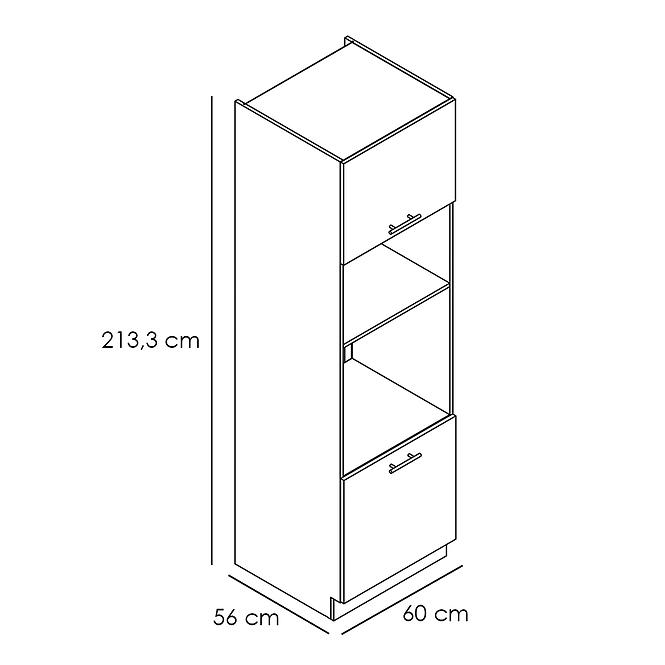 Kuchynská skrinka Adele D60pk Mv 2133 Pl Biely hrášok/Bi