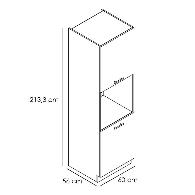 Kuchynská skrinka Adele D60pk 2133 Pl Šedá Mat/Biely