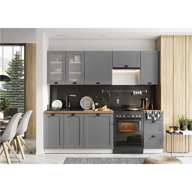 Kuchynská skrinka Adele D60pk 2133 Pl Šedá Mat/Biely