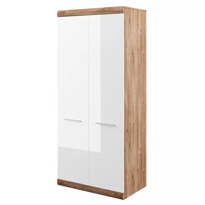 Skriňa Coria One Co-01 biely lesk/dub Styrling