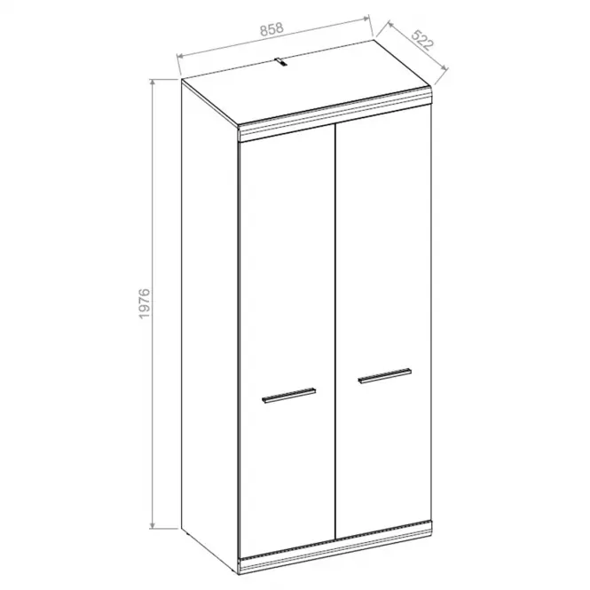 Skriňa Coria One Co-01 biely lesk/dub Styrling