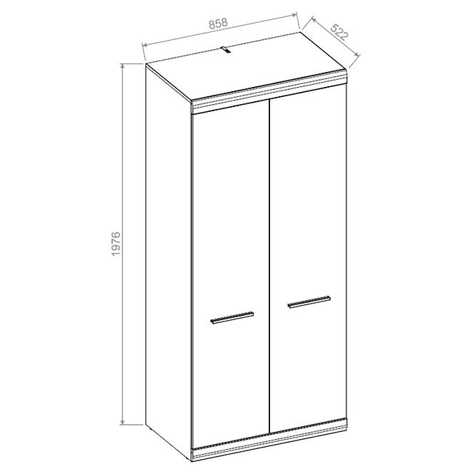 Skriňa Coria One Co-01 biely lesk/dub Styrling