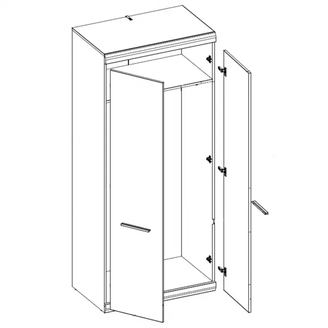 Skriňa Coria One Co-01 biely lesk/dub Styrling