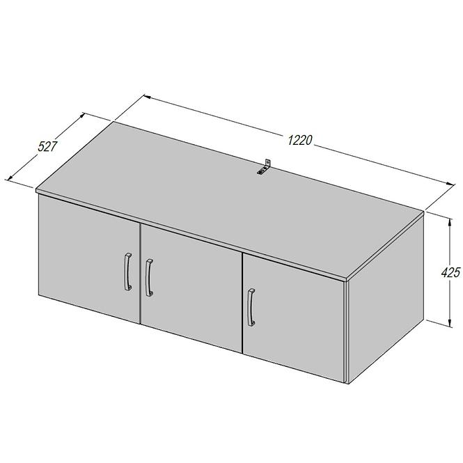 Nadstavec na skriňu  Niko NIKN83 D30 NAD.3D