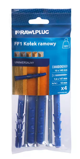 Rámová hmoždinka FF1N10L140/4 skrutka,2