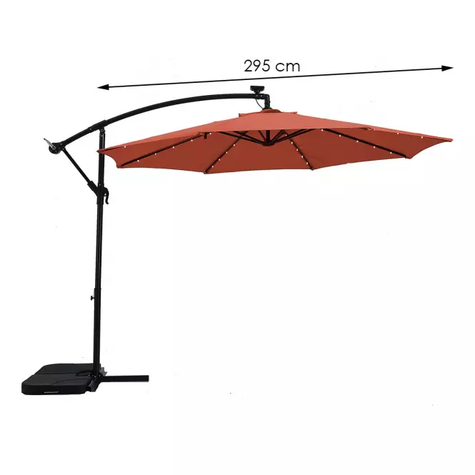 Záhradný slnečník LED 300 cm