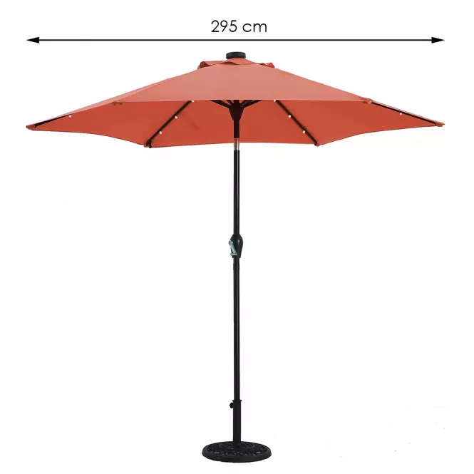 Záhradný slnečník LED 300 cm