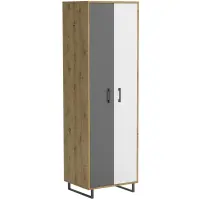 Skriňa Bari 60.2cm - dub artisan/grafit/biela, dvojdverová