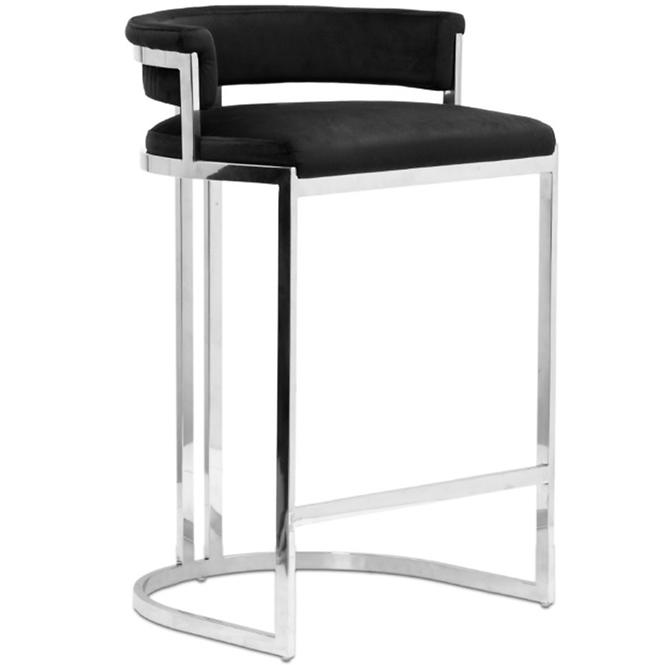 Barová stolička Vegas 60cm čierna - Srebrna noha