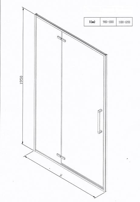 Sprchové dvere ETNA 120X195 cierny