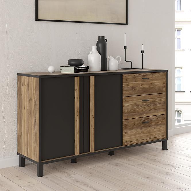 Komoda Haruki Alpský Smrek/čierny 042025
