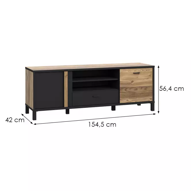 TV stolík Haruki  Alpský Smrek/čierny,6