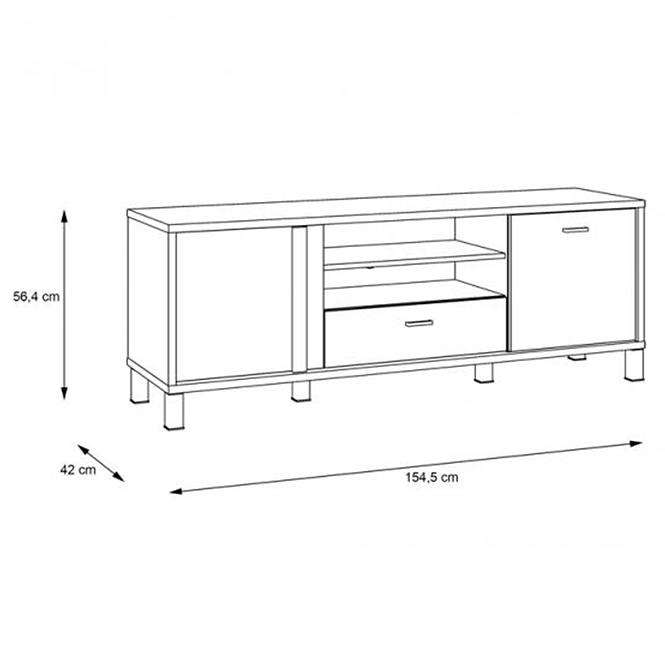 TV stolík Haruki  Alpský Smrek/čierny